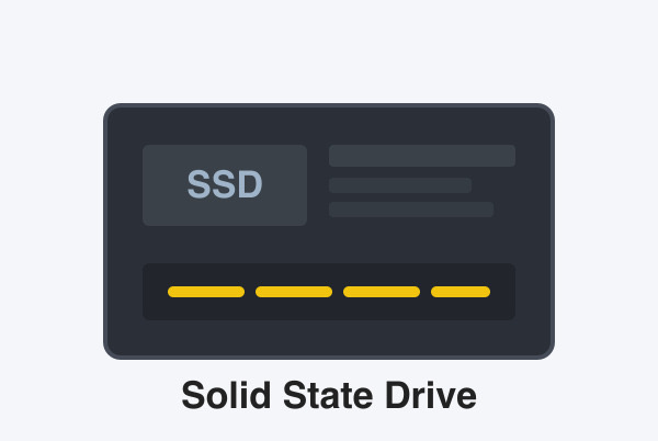 A hard drive beside a solid-state drive
