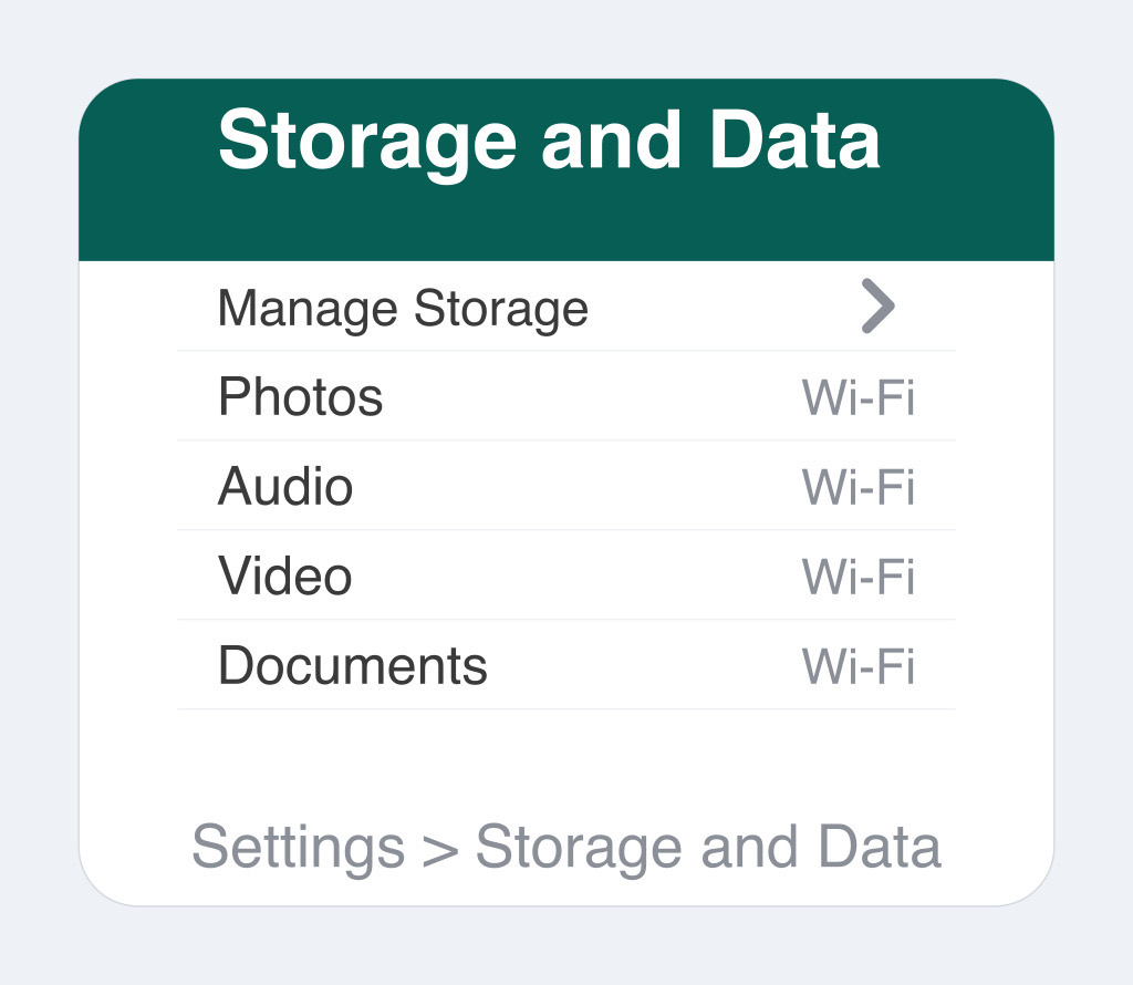 WhatsApp media auto-download settings screen