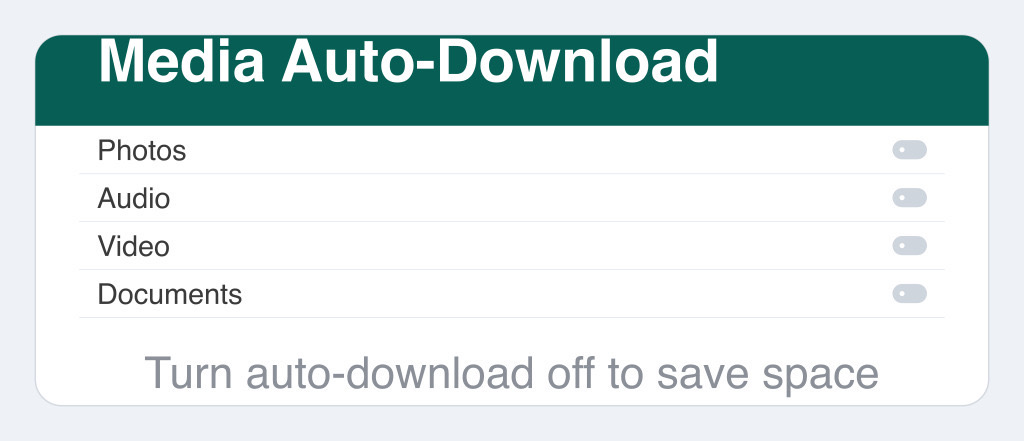 WhatsApp Manage Storage screen showing large and forwarded media